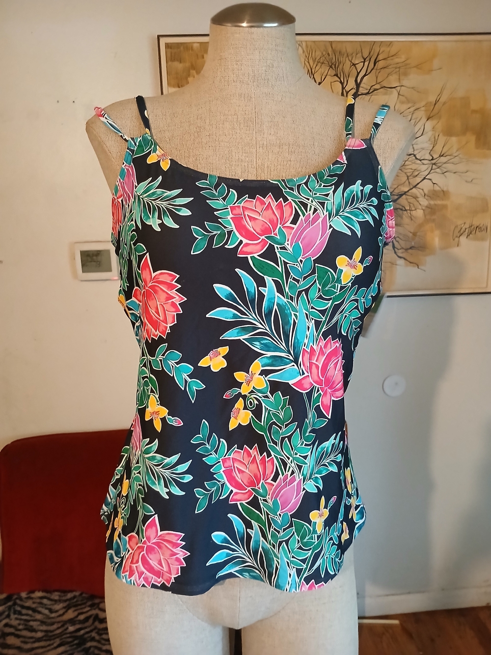 Women's Tropical Twilight Blooms Taylor Tankini By Sunset's Bathing Suit Top